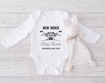 Motorcycle Baby Announcement Bodysuit - Biker Pregnancy Reveal