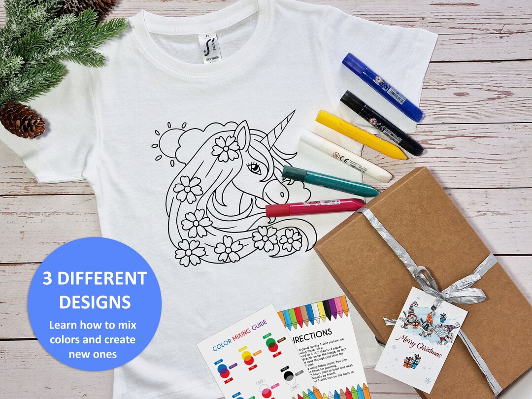 Unicorn Coloring T-shirt Kids Coloring Shirt Wonderful - Etsy