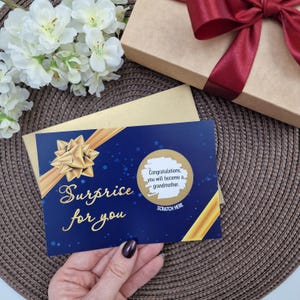 Faire-part de grossesse personnalisé à gratter - Carte cadeau faire-part de grossesse pour les parents