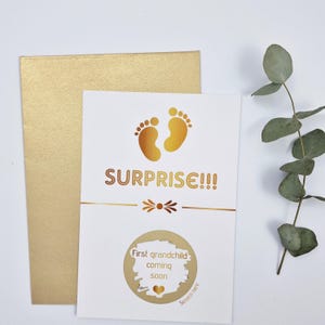 Carte à gratter pour faire-part de grossesse - Nouveau cadeau de grand-mère - Premier petit-enfant à venir