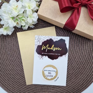 Carte à gratter de <br> Profitez-en ! Faire-part de grossesse révélateur de Zazzle.be Liste d'envies Vous avez des idées ? Déguisement bébé | Personnalisé, vous allez être une grande soeur