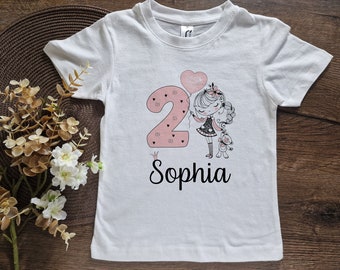 Personalized Princess Birthday Girl Shirt with Custom Name and Age