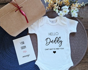 Pregnancy Reveal to Husband: Hello Daddy, Announce the Arrival with a Baby Bodysuit in an Announcement Box