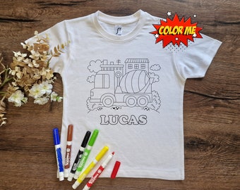 Betonmischer Färbung T-Shirt, Perfektes Geburtstagsgeschenk für Kinder, Aktivitäts-T-Shirt