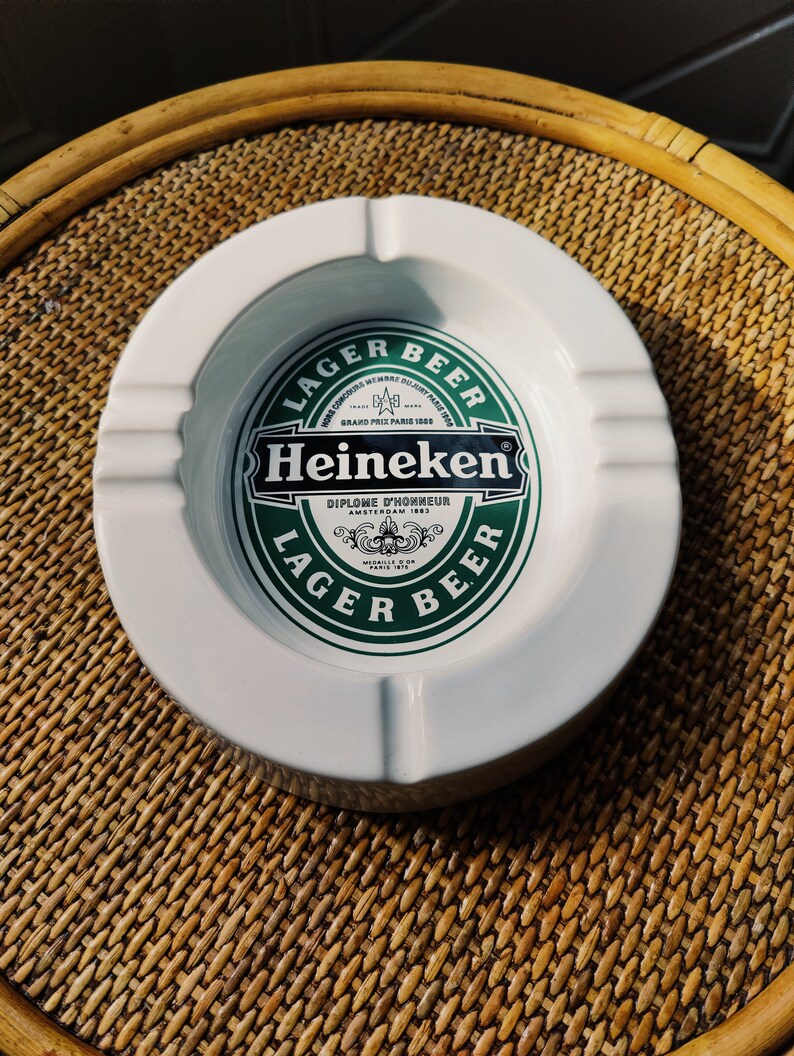 Vintage Ceramic Pub Style Heineken Ashtray Etsy