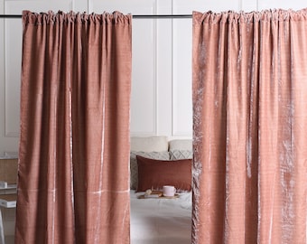 Boho Velvet Curtain, Velvet Drapes, 6 Color Velvet curtain for window door kitchen bed room living room home decor