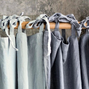 Natural Linen Curtains Custom Size and Colors Curtain One Panel Drape Treatment for Living Room Bedroom Door Window