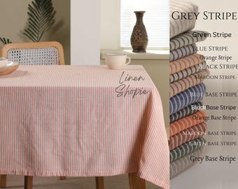 Stripe TABLE COVER. Various Color and Custom size tablecloth, Lining Striped table cloth, Orange color striped table cover
