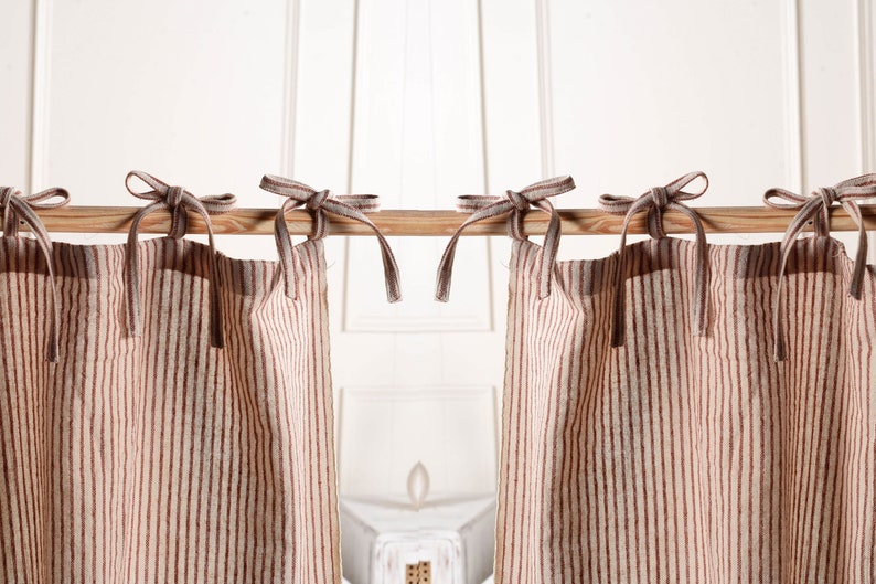Gauze Linen Cafe Curtains, Boho Custom Size Color Short Gauze Curtains, Kitchen Curtains, ONE PANEL Bathroom Shower Short Cafe Curtains