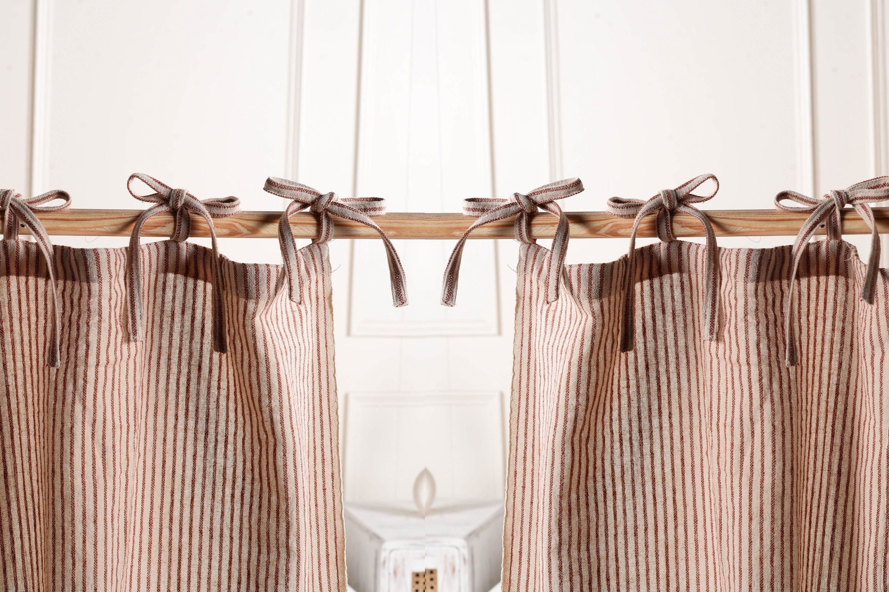 Gauze Linen Cafe Curtains, Boho Custom Size Color Short Gauze Curtains, Kitchen Curtains, ONE PANEL Bathroom Shower Short Cafe Curtains