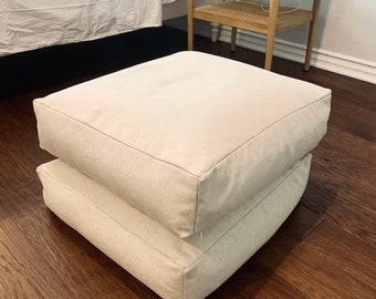Boho 100% Linen Seat Cushion Light Soft Floor, large floor pillow, meditation cushion, floor seating, floor couch