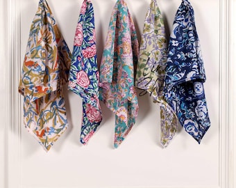 Assorted Table Napkin 100 Pack of HandBlock Printed Napkin Set Cotton Weddings Cocktail Dinner Party Napkins Mix and Match Reusable Napkins