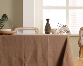 Mantel de algodón hecho a mano, rectangular de algodón natural para cocina, elegante para el comedor, regalo para el Día de la Madre.