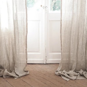 Custom Linen Gauze Curtains, Multi Color Available Gauze Linen Curtain Bathroom Kitchen Bedroom drapery homey style