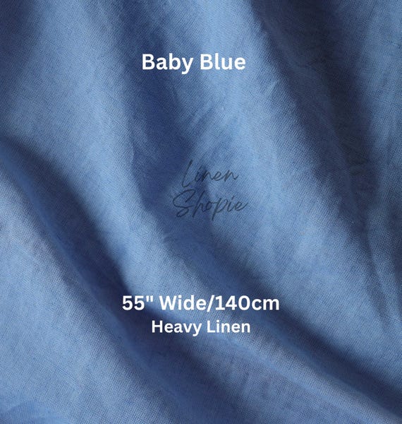 Baby blue linen fabric by yard, Washed linen-flax fabrics, Washed Soft  Fabric, Dress Fabric, 55" inches Wide
