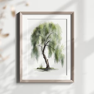Willow Tree - Stunning British Native Watercolour Digital Print