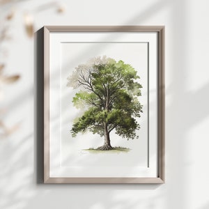 Englischer Ulmenbaum - Atemberaubender britischer Native Aquarell Digitaldruck