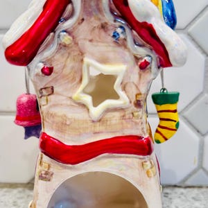 Porcelain Christmas Candle Holder: Collectible Holiday Decor