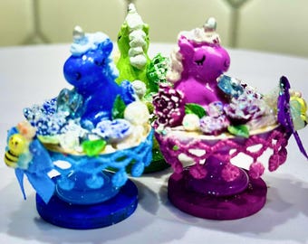 Miniatura de unicornio de cristal Swarovski – Objeto de colección caprichoso hecho a mano con flores artesanales - Unicornios de cumpleaños,