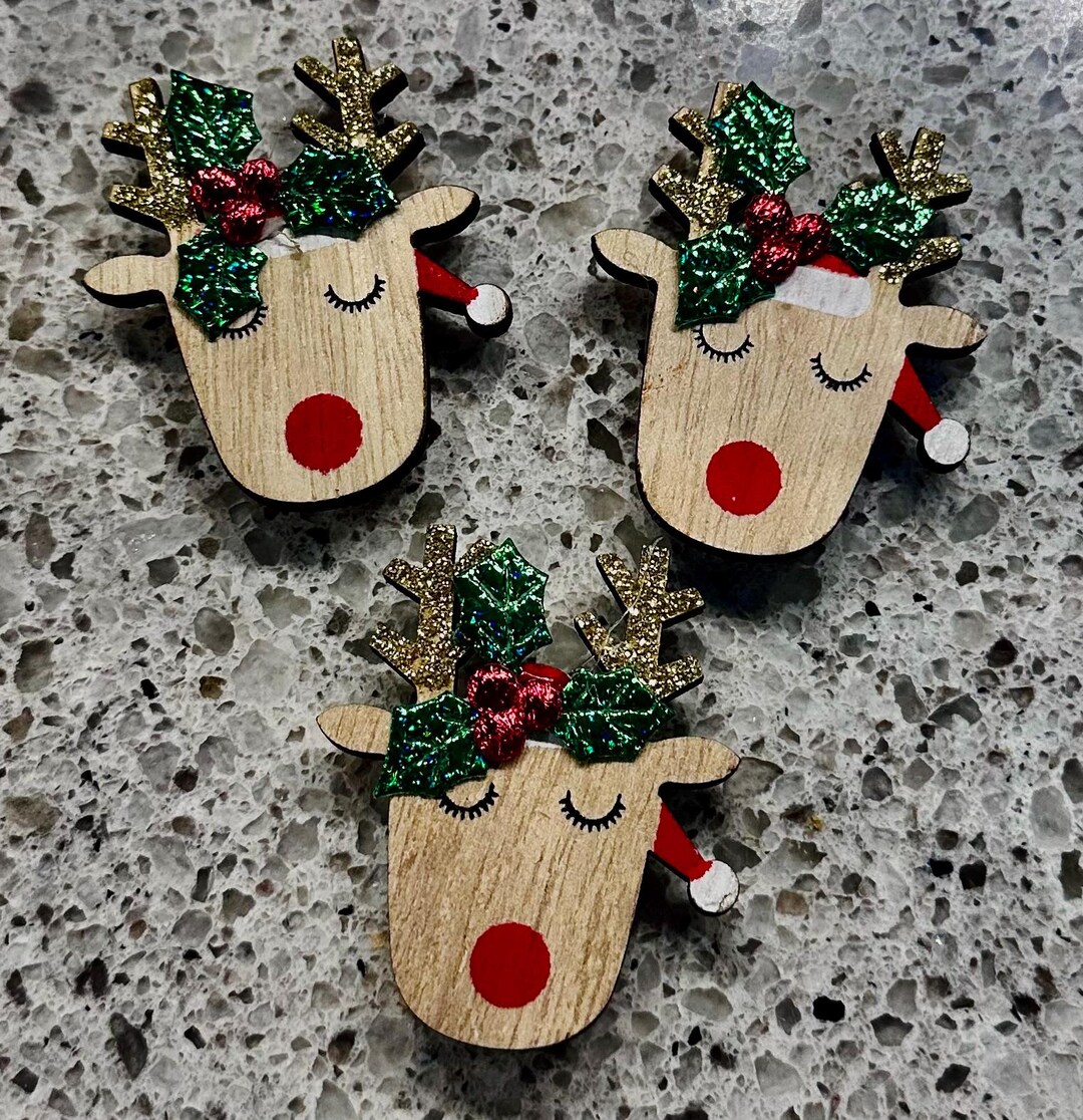 Rudolph Reindeer Christmas Magnet Set (3pcs) - Etsy
