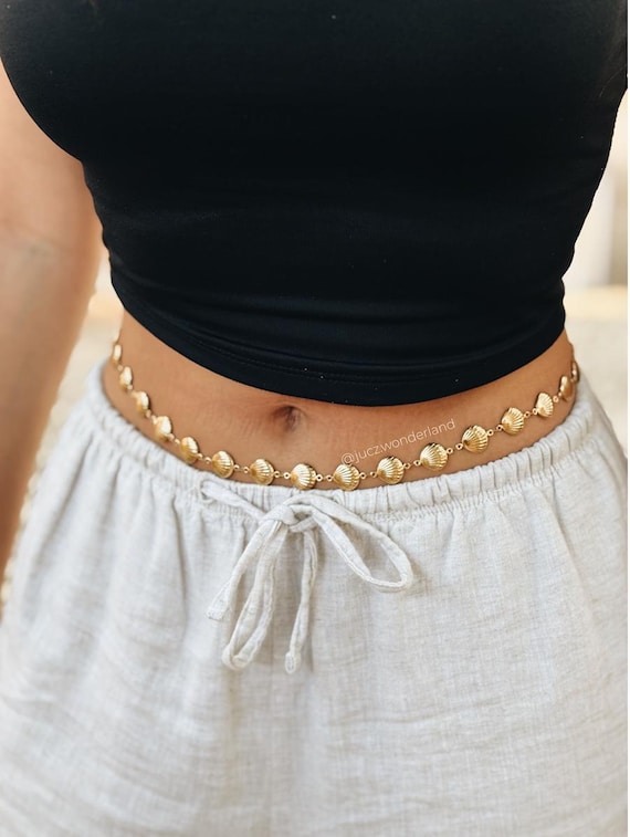 Seashell Belly Chain Stainless Steel Waist Chain Non Tarnish 