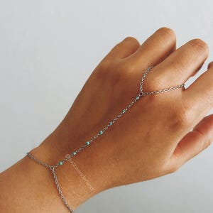 Zilveren en kleurrijke handketting, sierlijke details, minimalistische roestvrijstalen zomersieraden, niet-aanslag, waterdichte armband, bruidsmeisjessieraden