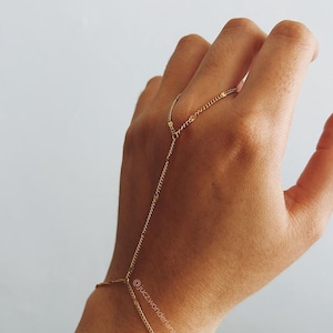 Catena da mano Boho, braccialetto da dito in argento, delicato anello a catena, grazioso gioiello da braccio, gioiello estivo impermeabile, regalo per lei, braccialetto minimalista