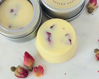 ROSE Solid Foot Lotion for Dry Feet, Gift For Her, Natural Luxury Foot Lotion Bar, Rose Soothing Foot Cream, Foot Moisturising Shea Butter