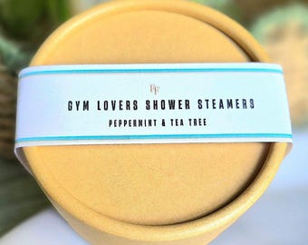 Gift Ideas For GYM LOVERS Aromatherapy Shower Steamers, Energising Peppermint & Tea Tree Epsom Bombs, Spa Gift Box Idea For FITNESS Fanatics