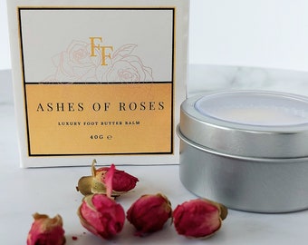 ROSE OIL Foot Lotion for Dry Feet, Luxury Natural Care Gift For Her, Soothing Solid Foot Cream, Shea Butter And Cocoa Blend With Vitamin E