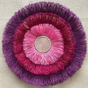 Flower 3 Rings Fancy Fluffy Fringe in 2 Sizes Embroidery Files fit 4 x 4 inches Hoop -  Pes Dst Exp Jef Hus Vip and  XXX - Instant Download