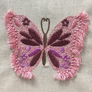Butterfly in 3 sizes  Fancy Fluffy Fringe Embroidery File  4 x 4 inches Hoop -  Pes Dst Exp Jef Hus Vip XXX - Instant Download