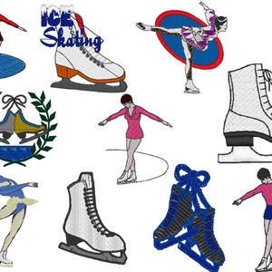 Ice Skating  Set of 10 Embroidery Files fit 4 x 4 inches ( 100 x 100mm) Hoop -  Pes Dst Exp Jef Hus Vip and  XXX  - Instant Download