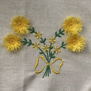 Flowers Stems Ribbon  Fancy Fluffy Fringed  Embroidery Files fit 4 x 4 inches Hoop -  Pes Dst Exp Jef Hus Vip and  XXX - Instant Download