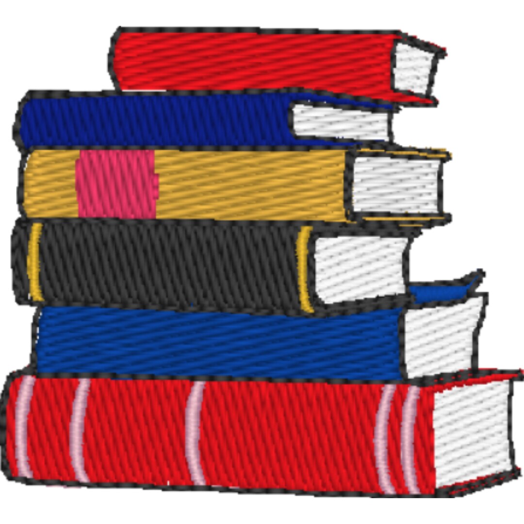 Books Stack -2 Sizes Embroidery File - Pes Dst Exp Jef Hus Vip and XXX ...