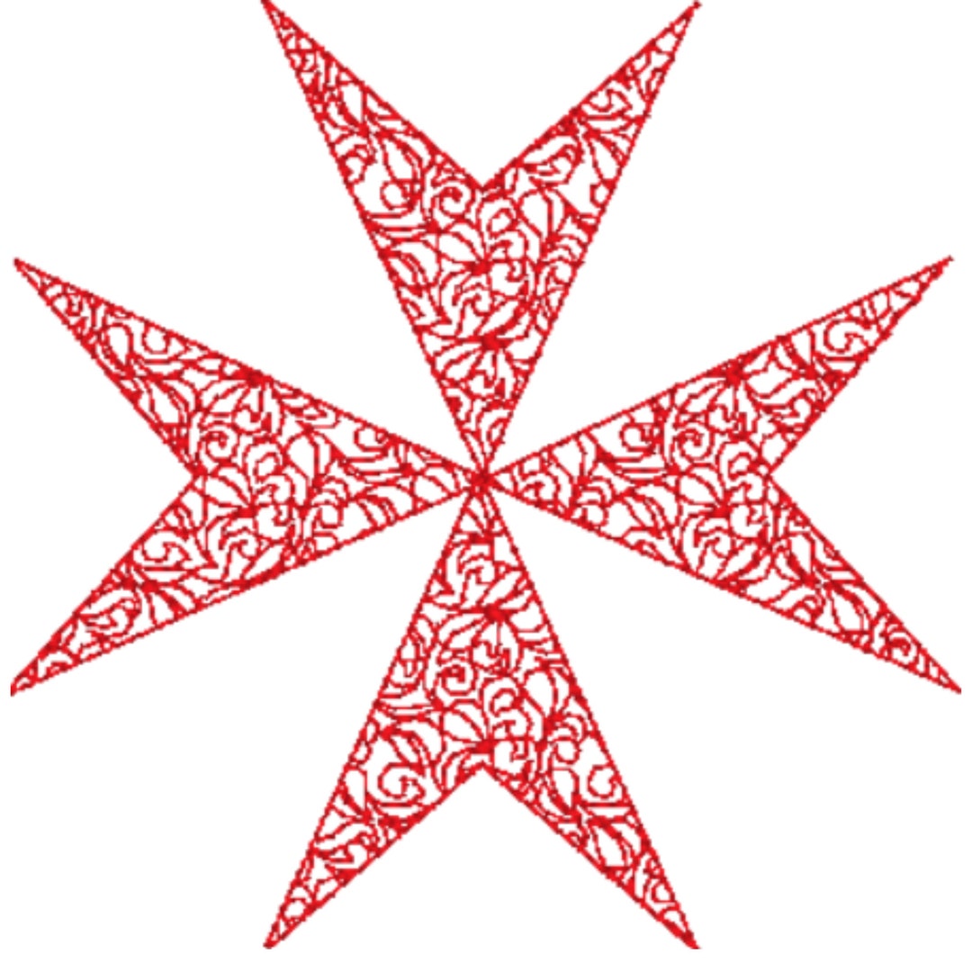 Maltese Flag Filigree Merchant Malta Cross Emblem 3 Sizes Embroidery ...