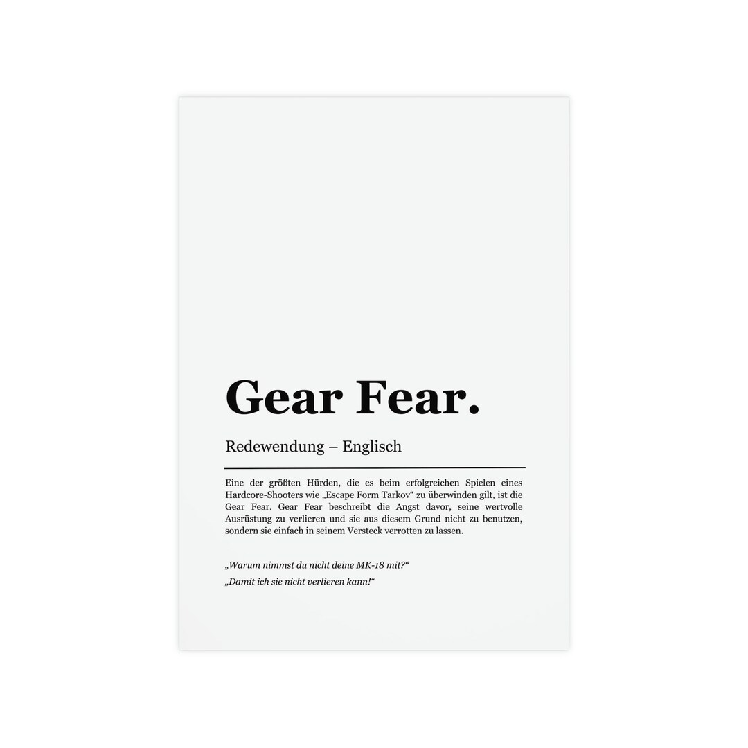 Gear Fear Escape From Tarkov German Gamers Posters Etsy