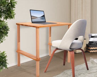 study table for home Beech Wood Study Desk, Home Office Desk, Handcrafted Home Computer Desk, Gaming Desk, Medium Size Study and Computer Desk