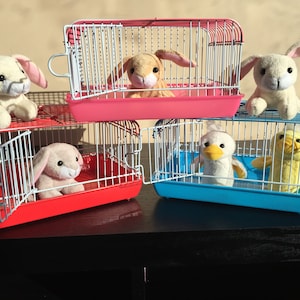 Small, Real Metal Toy Pet Cage In Blue, Red or Pink Very Cute, Very Unique