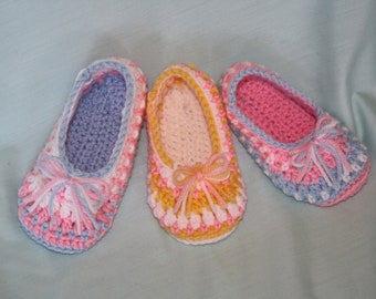 crochet slippers for babies, toddlers, children and adults