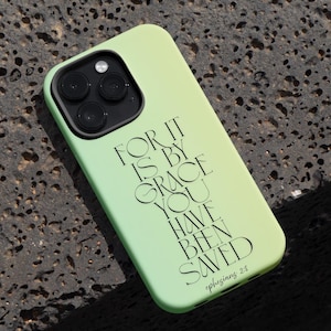 Minimal Christian Bible Verse Phone Case, Scripture Quote Case, Faith-Based Gift for iPhone - Samsung