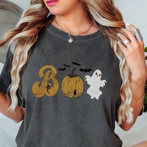 Boo Halloween Shirt, Comfort Color T-Shirt, Halloween Gifts, Ghost Shirt, Funny Halloween Shirt Gifts