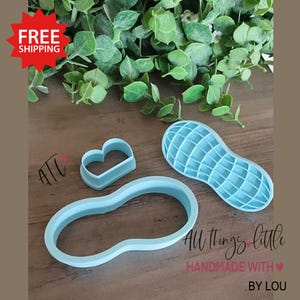 3 piece MINI Peanut Shaped Clay Cutter And Stamp | Fake Bake | Tiered Tray Decor