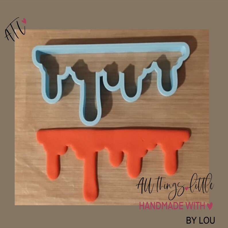 Paint Drip Clay Cutters: 6 and 4 Inch Double Blade Set - Etsy