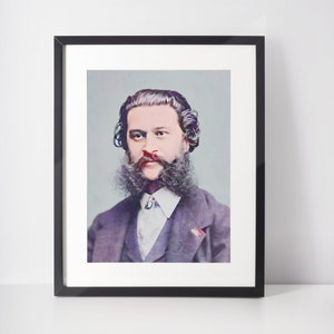 Johann Strauss II Photo, 1899, Digitally enhanced and colourised, Instant Print Photos, Digital Art Download For Photo Printing, Mini prints