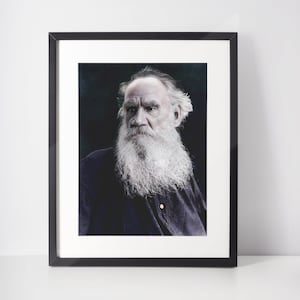 Leo Tolstoy Photo, 1900, Digitally Enhanced and Colourised, Digital Image Download for Print, Web or Phone wallpaper
