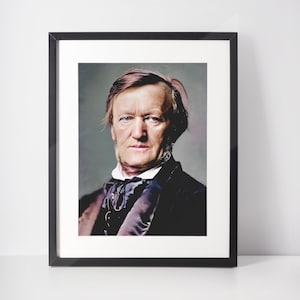 Richard Wagner Photo, 1871, Digitally Enhanced and Colourised, Digital Image Download for Print, Web or Phone wallpaper