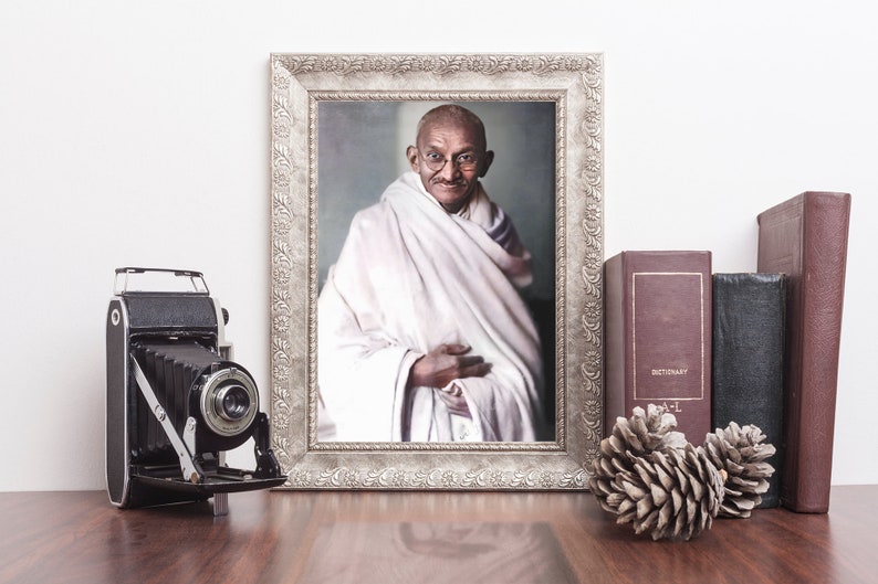 Mahatma Gandhi Photo, 1931, Digitally Enhanced and Colourised, Instant ...
