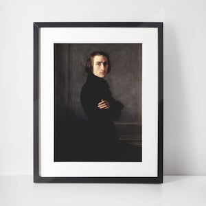 Franz Liszt, portrait by Henri Lehmann, 1839, Instant Print Photos, Digital Art Download For Photo Printing, Mini prints, Photo art print