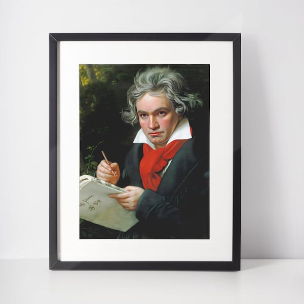 Ludwig van Beethoven portrait, by Karl Joseph Stieler 1820, Digitally enhanced, Instant Print Photos, Digital Art Download